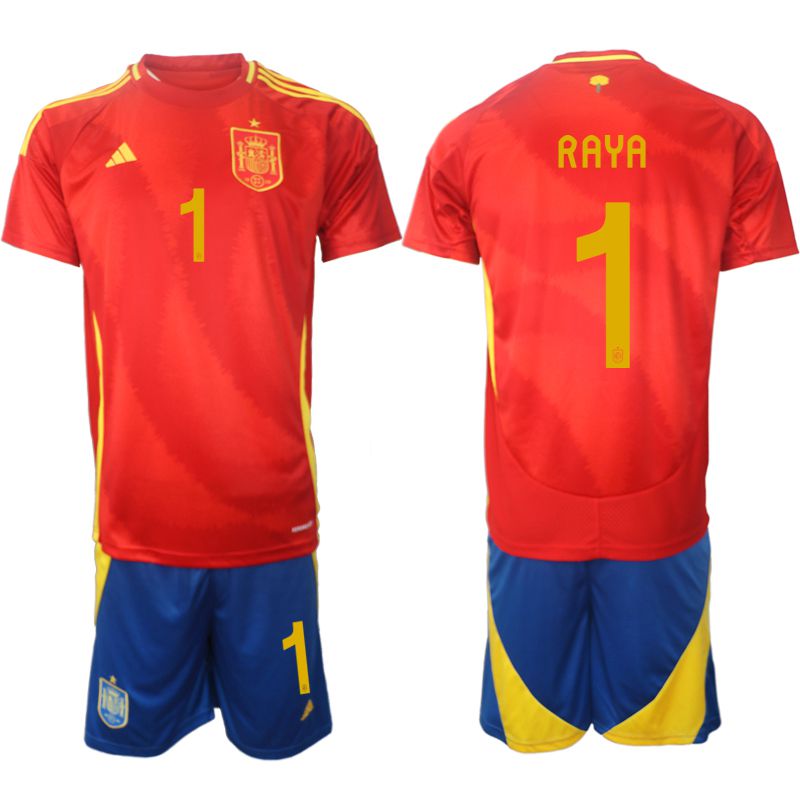 Men 2024-2025 Season Spain home red #1 Soccer Jersey